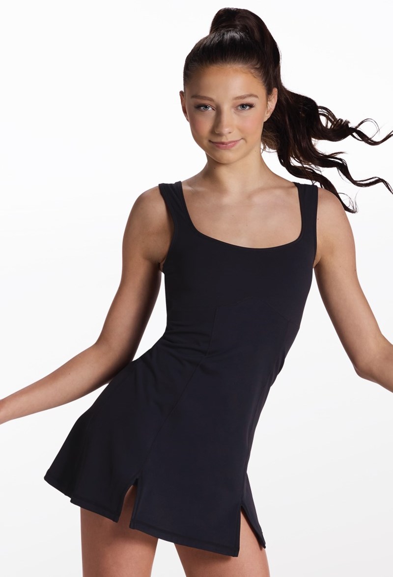 FlexTek Princess Seam Dress - Black - Large Child - Dance Dress