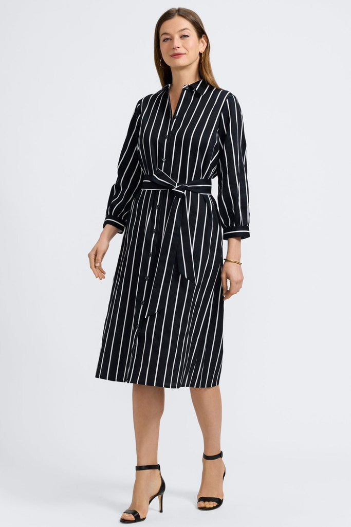 Esther Stripe & Houndstooth Sleeve Dress