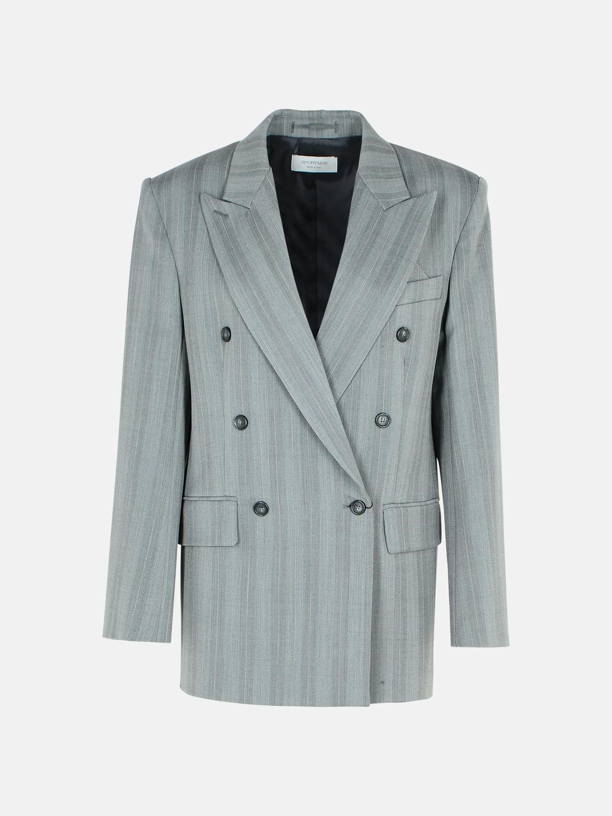 SPORTMAX 'Merlot' Grey Virgin Wool Blend Blazer