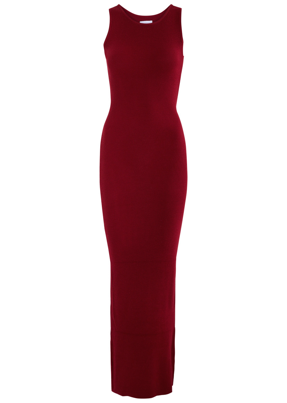 Aexae Stretch-knit Maxi Dress - Dark Red - S - S