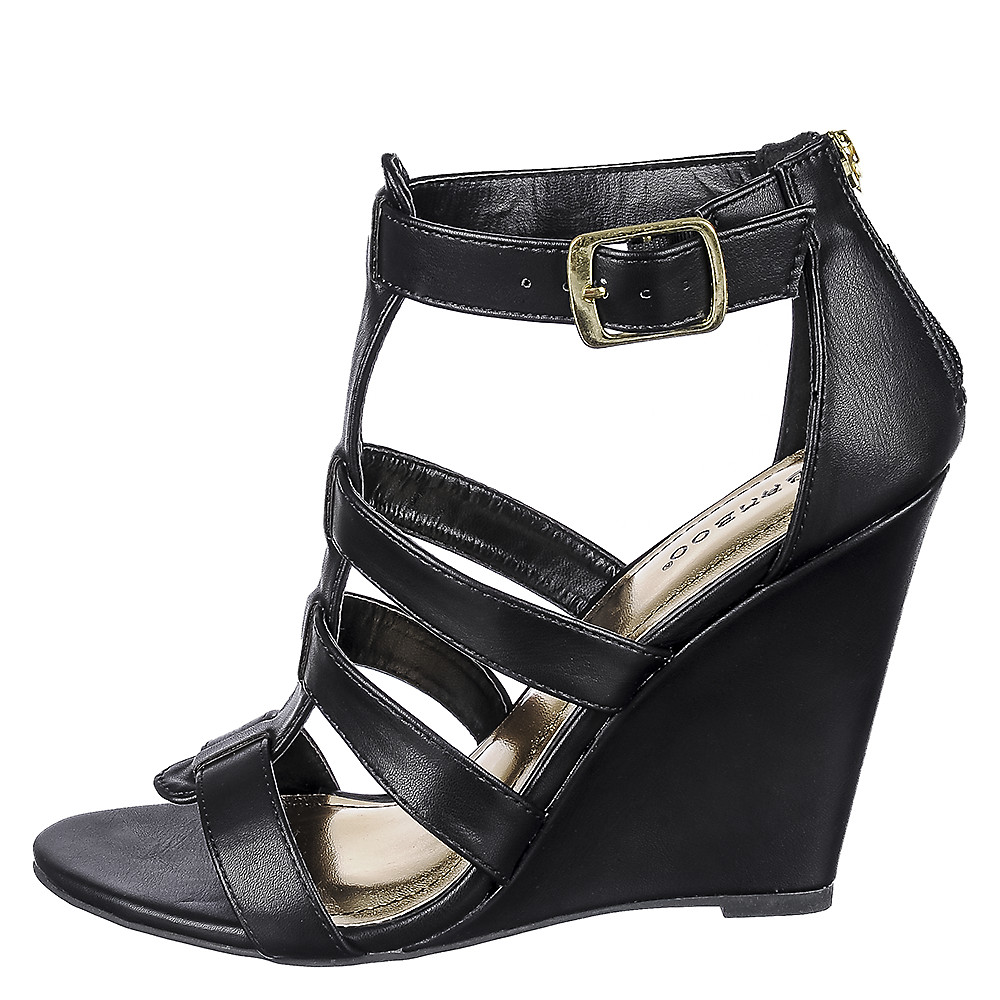 Women Gorgy- Wedge Dress Shoe Black Sandals . Black