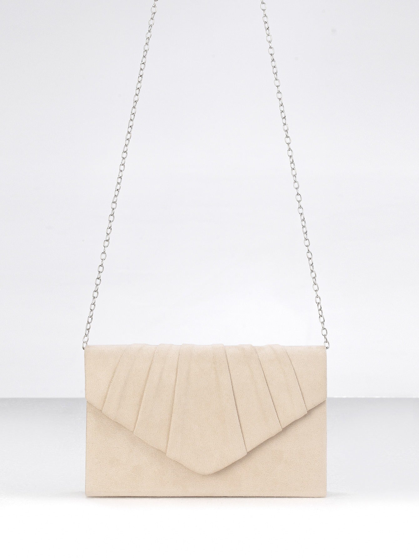 Formal Satin Pleated Evening Bag Bridal Evening Clutch Bag - champagne
