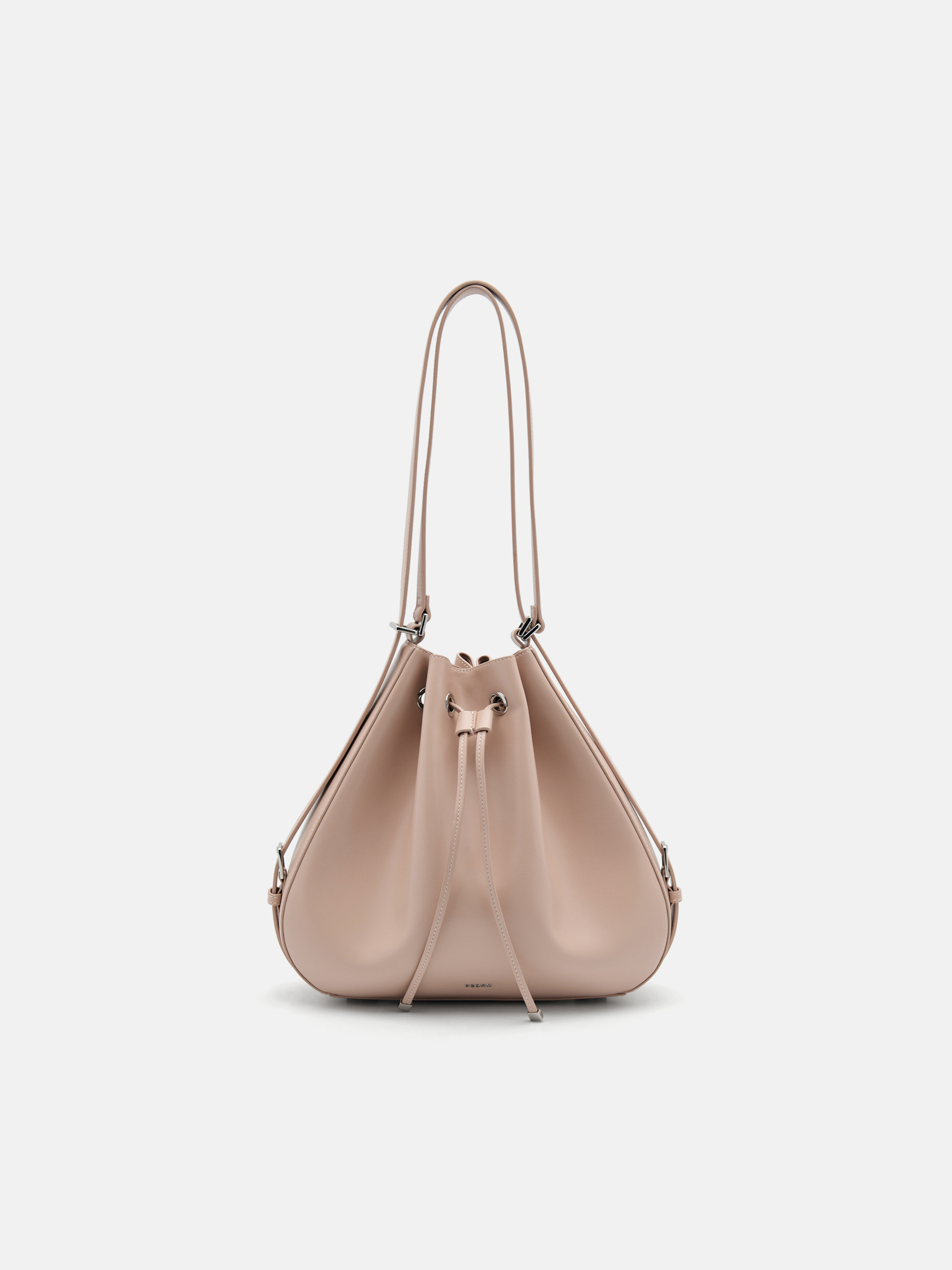 Wrinkled Drawstring Bucket Bag