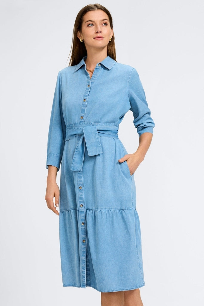 Ivy Tencel Denim Sleeve Midi Dress