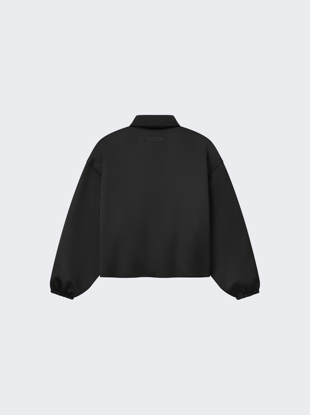 Bonded Satin Zip-up Bomber Jacket Jet Black
