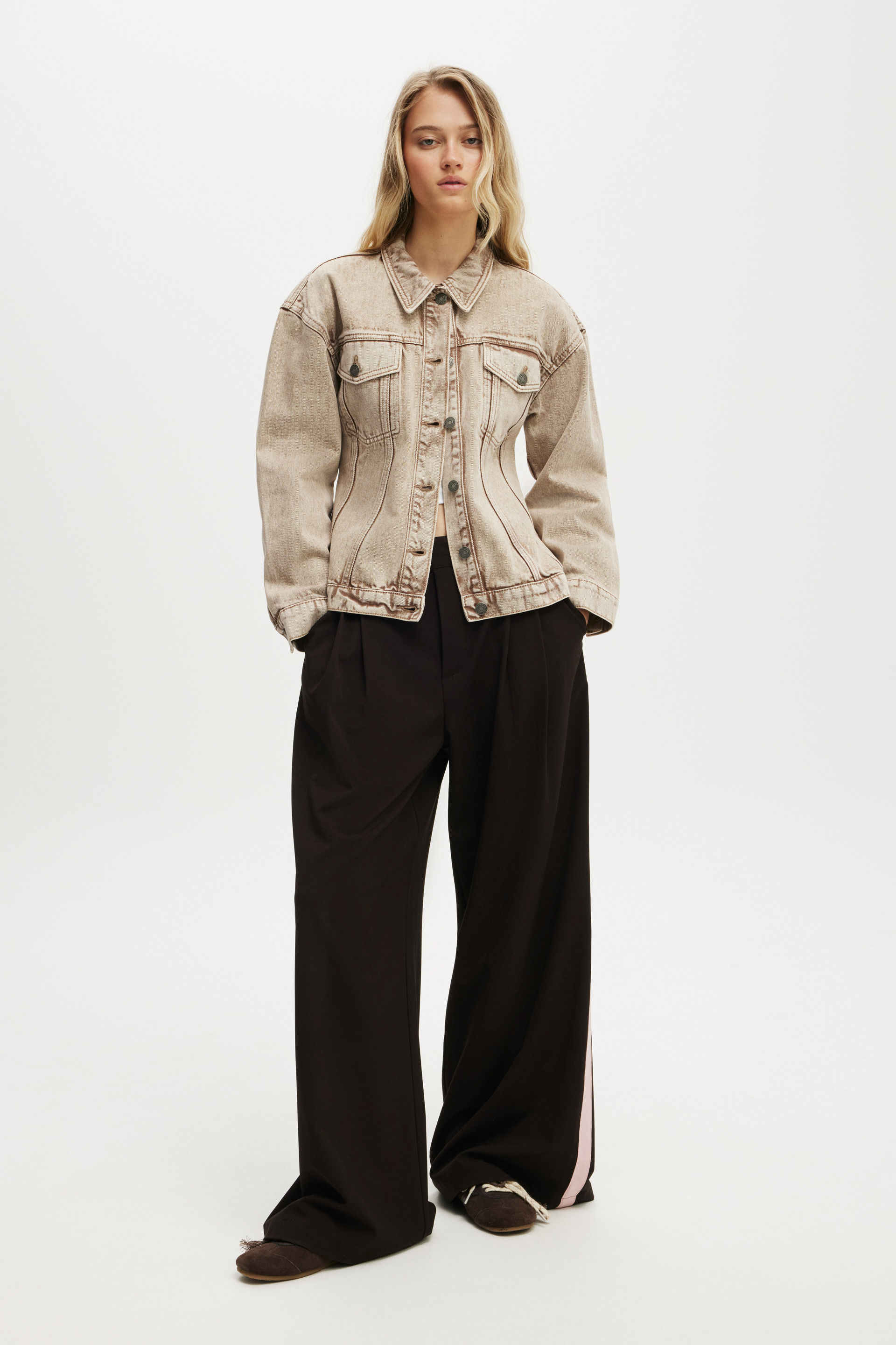 Cotton On Women - Alva Ced Denim Jacket - Brown stonewash