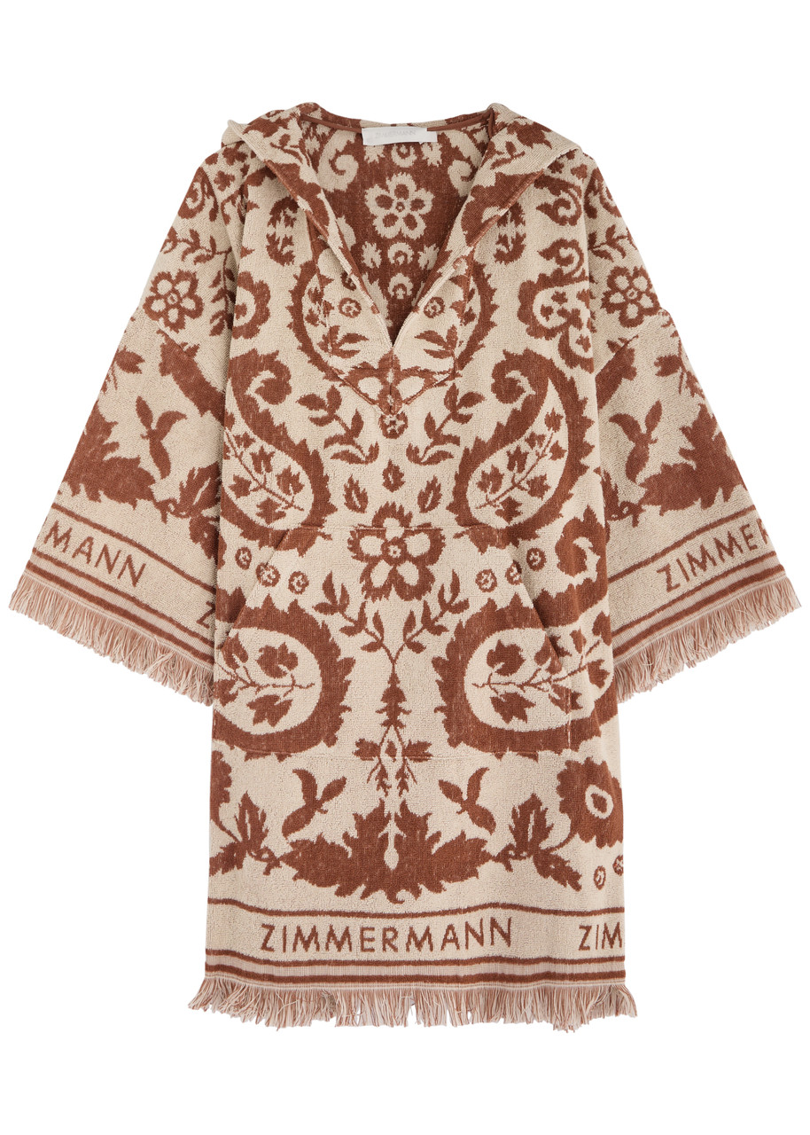 Zimmermann Wylie Patterned Hooded Terry Mini Dress - Cream - P