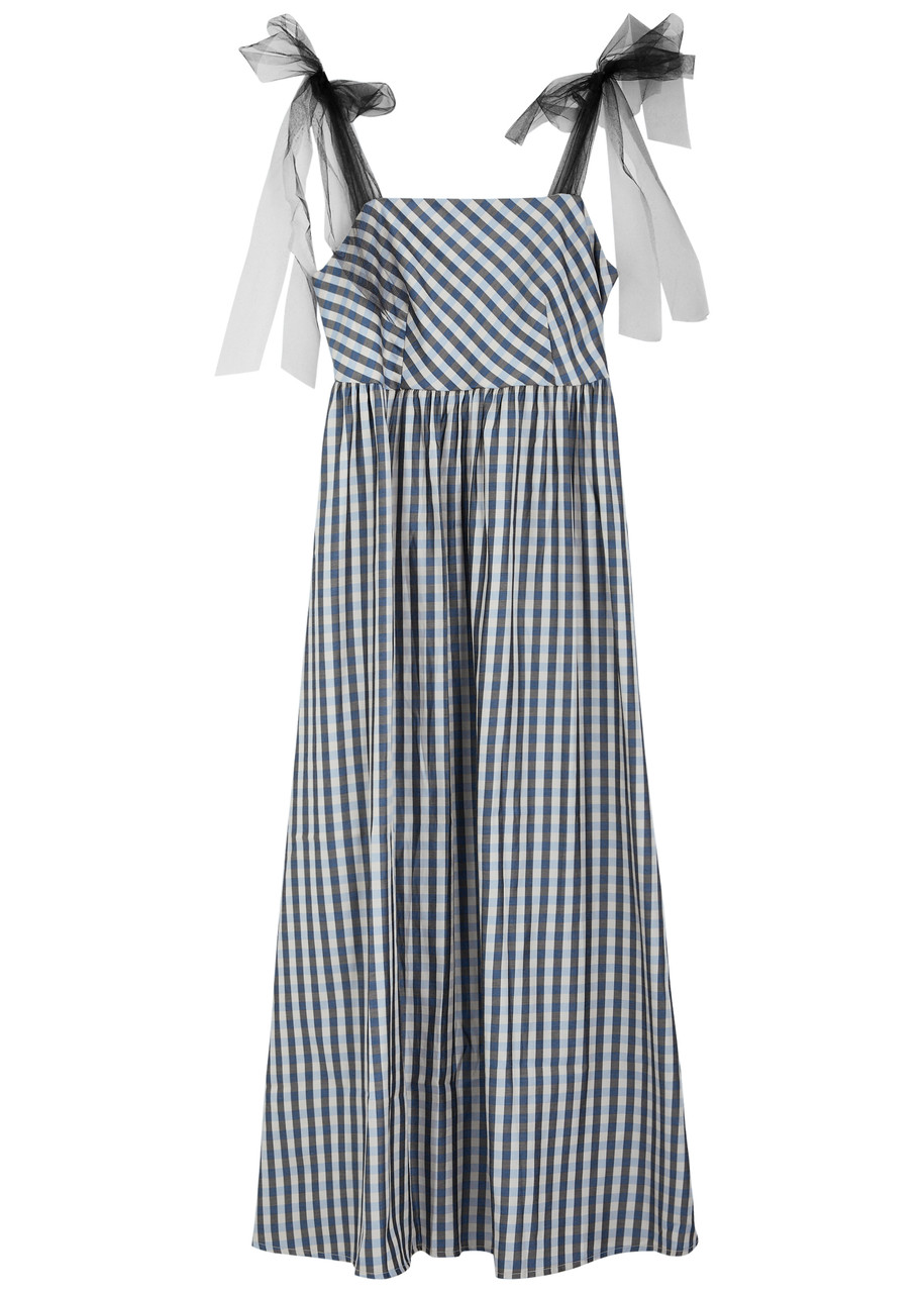 Sister Jane Cindy Checked Woven Midi Dress - Black - L