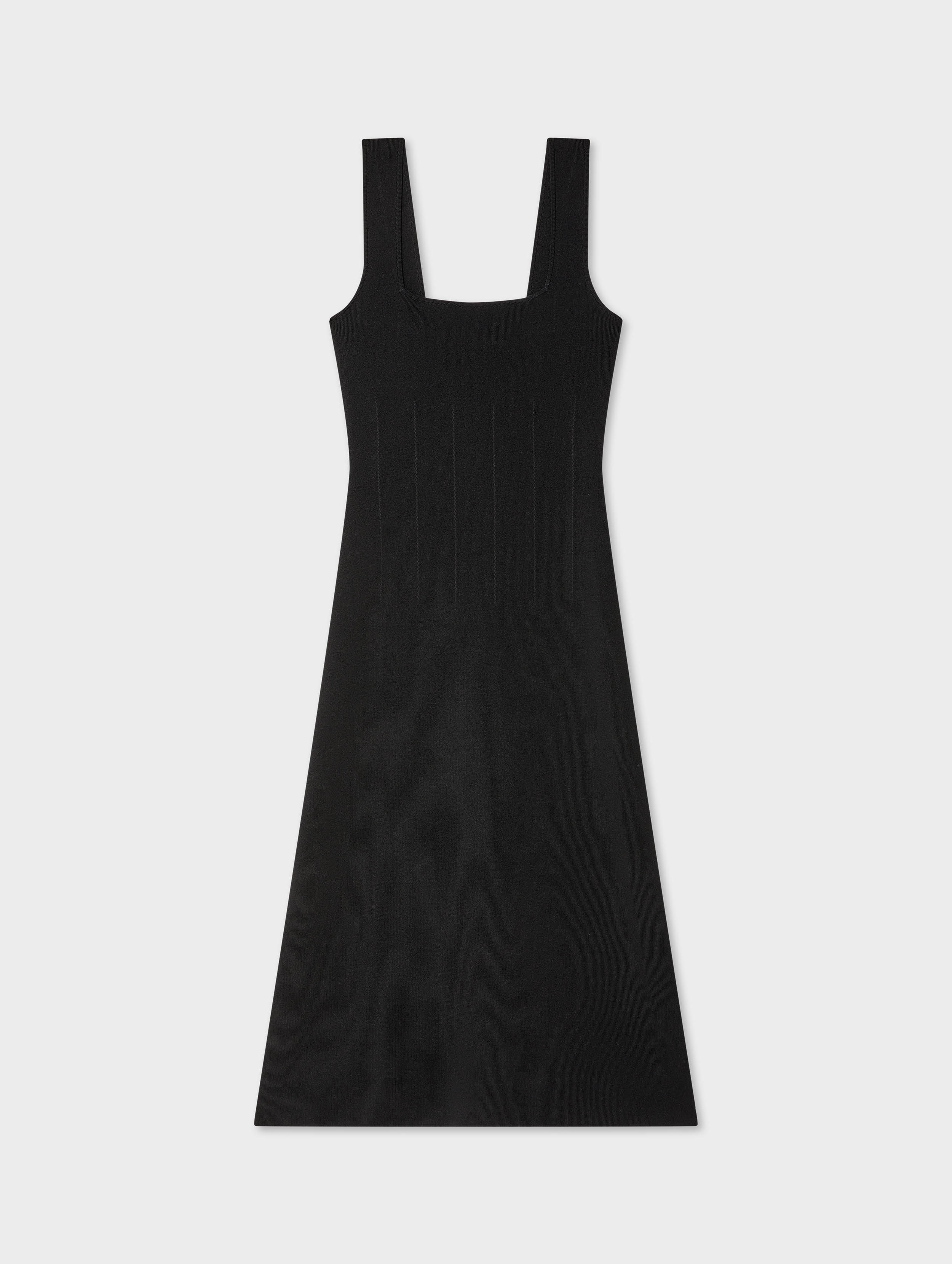White & Warren Paperfine Midi Dress in Black