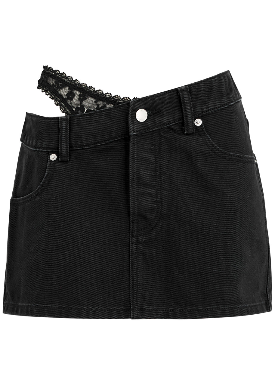 Alexanderwang.t Underwear-effect Denim Mini Skirt - Black - W S