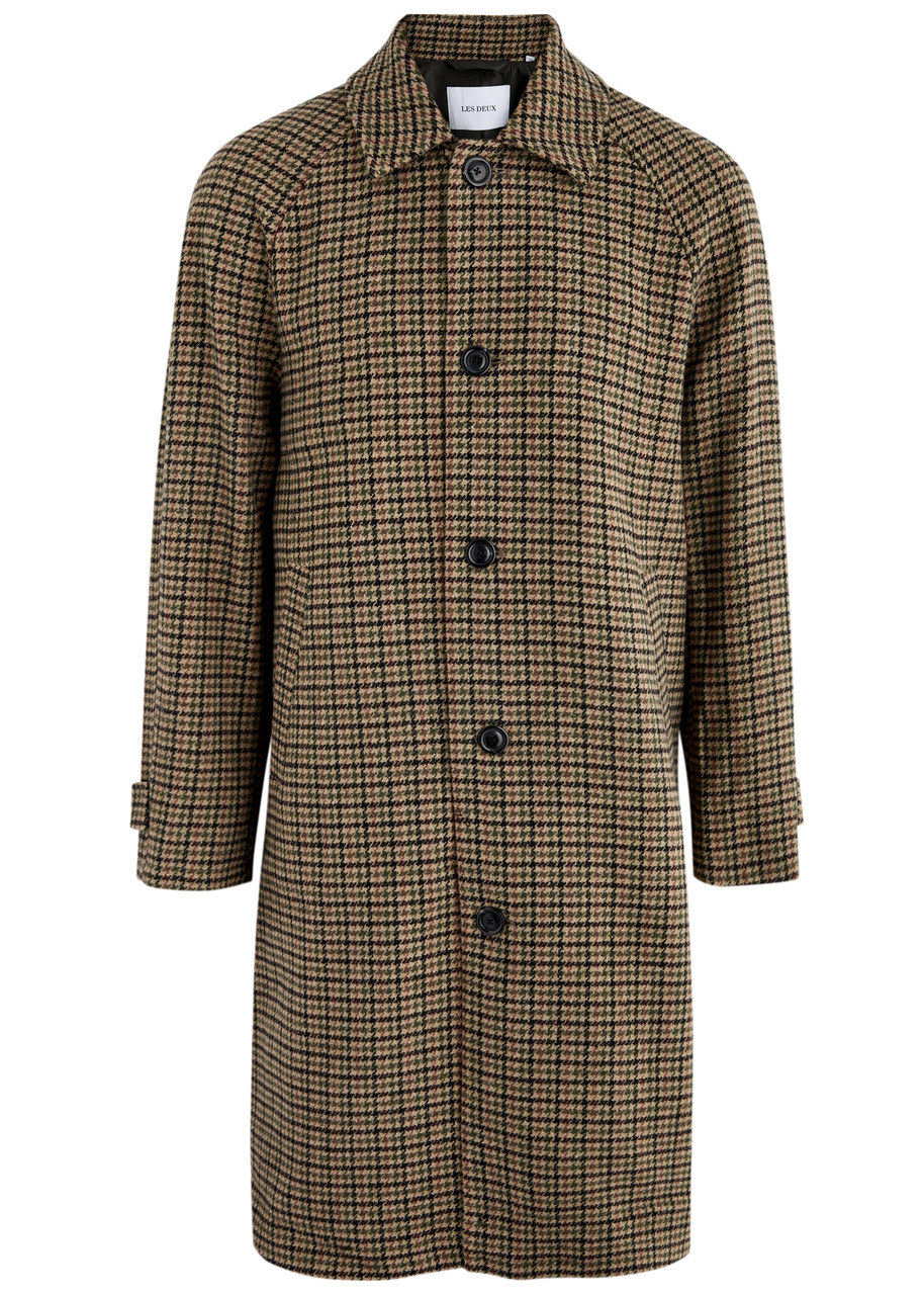 Les Deux Michael Hounds Tooth Wool-blend Coat - Beige