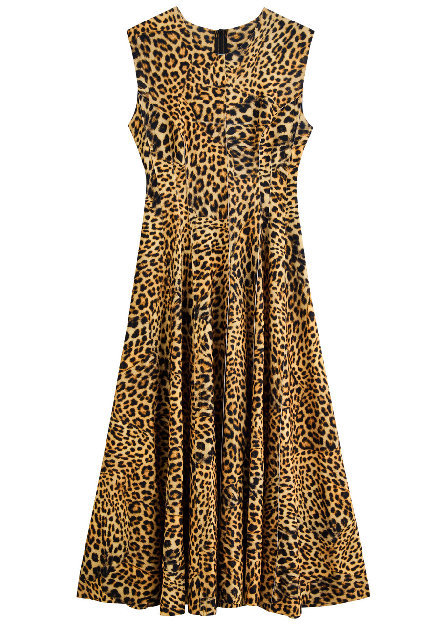 Norma Kamali Leopard-print Stretch-jersey Midi Dress - Brown - S - S