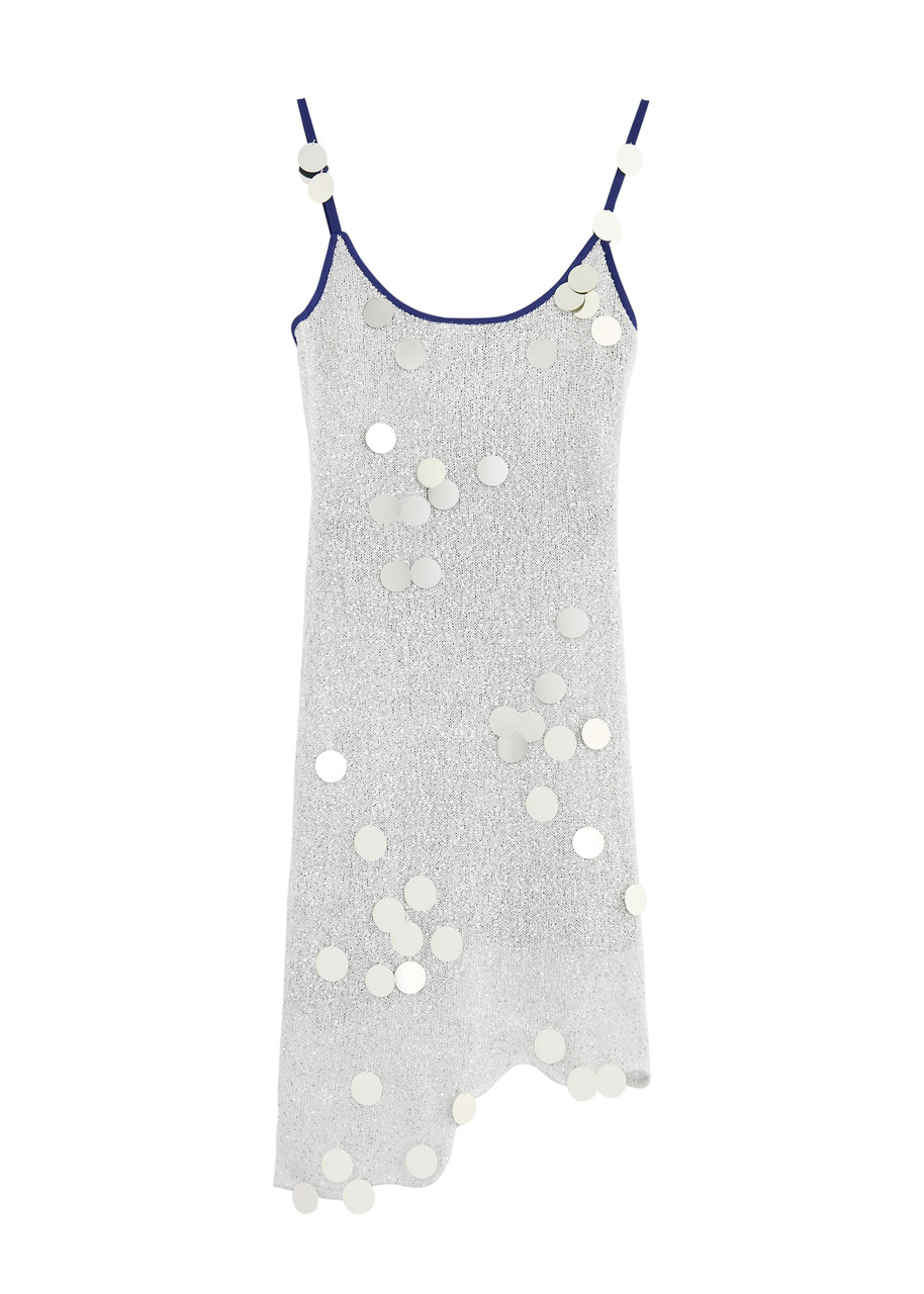 PH Bindi Sequin-embellished Knitted Mini Dress - Silver - S - S
