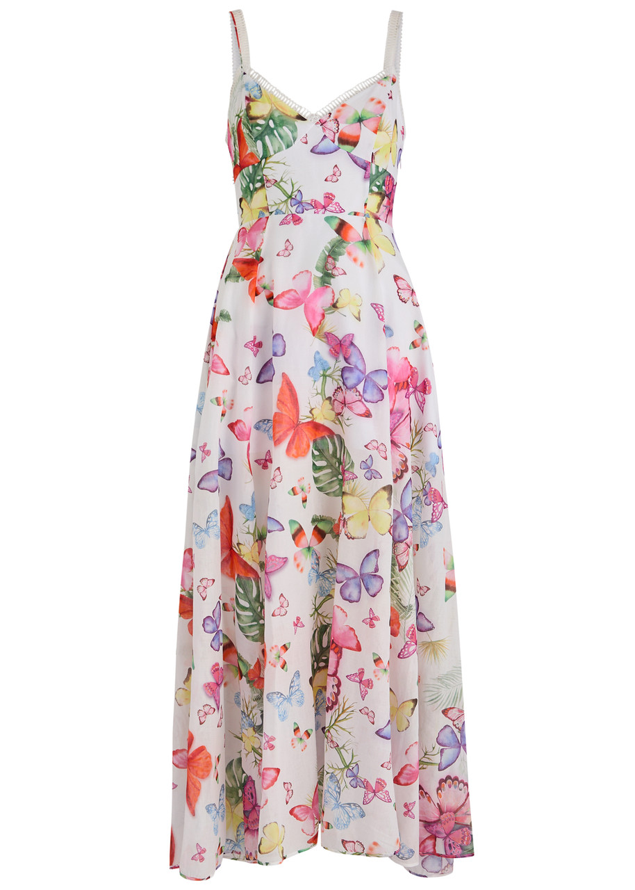 Charo Ruiz Ibiza Iraso Printed Cotton-blend Maxi Dress - White - L L