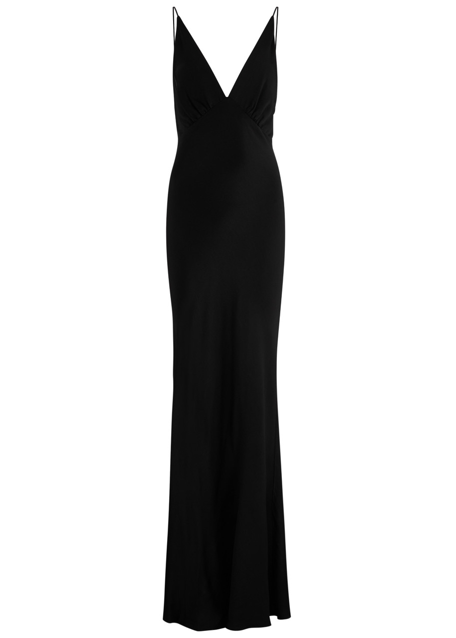 Bec & Bridge Moon Dance Satin Maxi Dress - Black - M