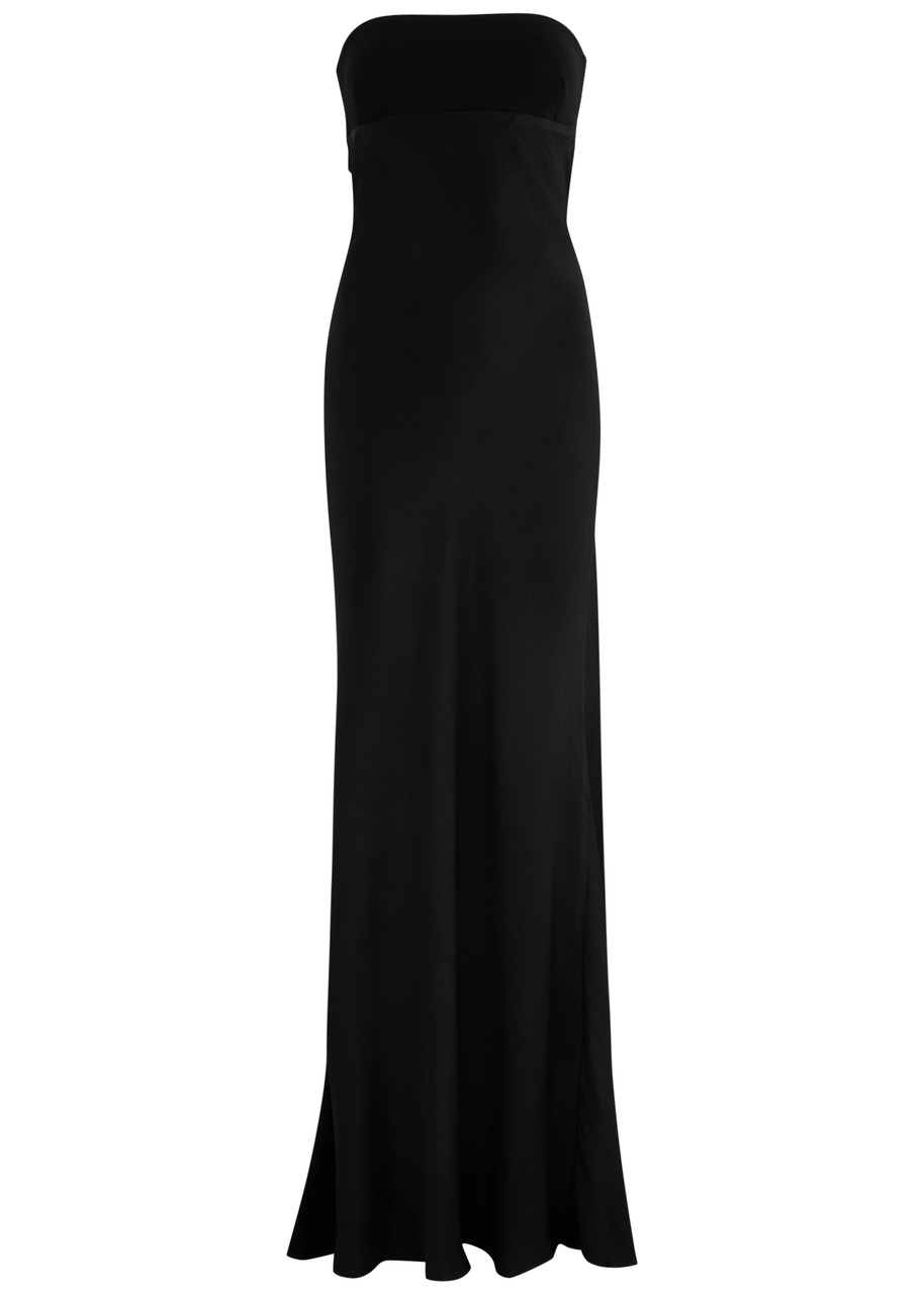 Bec & Bridge Zari Strapless Satin Maxi Dress - Black - S