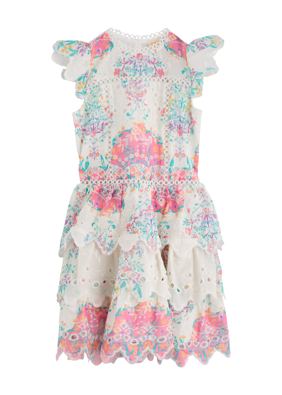 Marlo Kids Gracie Floral-print Tiered Cotton Dress