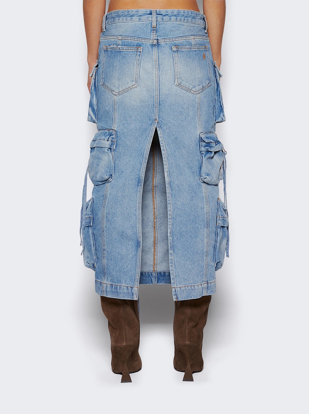 Denim Midi Skirt Sku Blue
