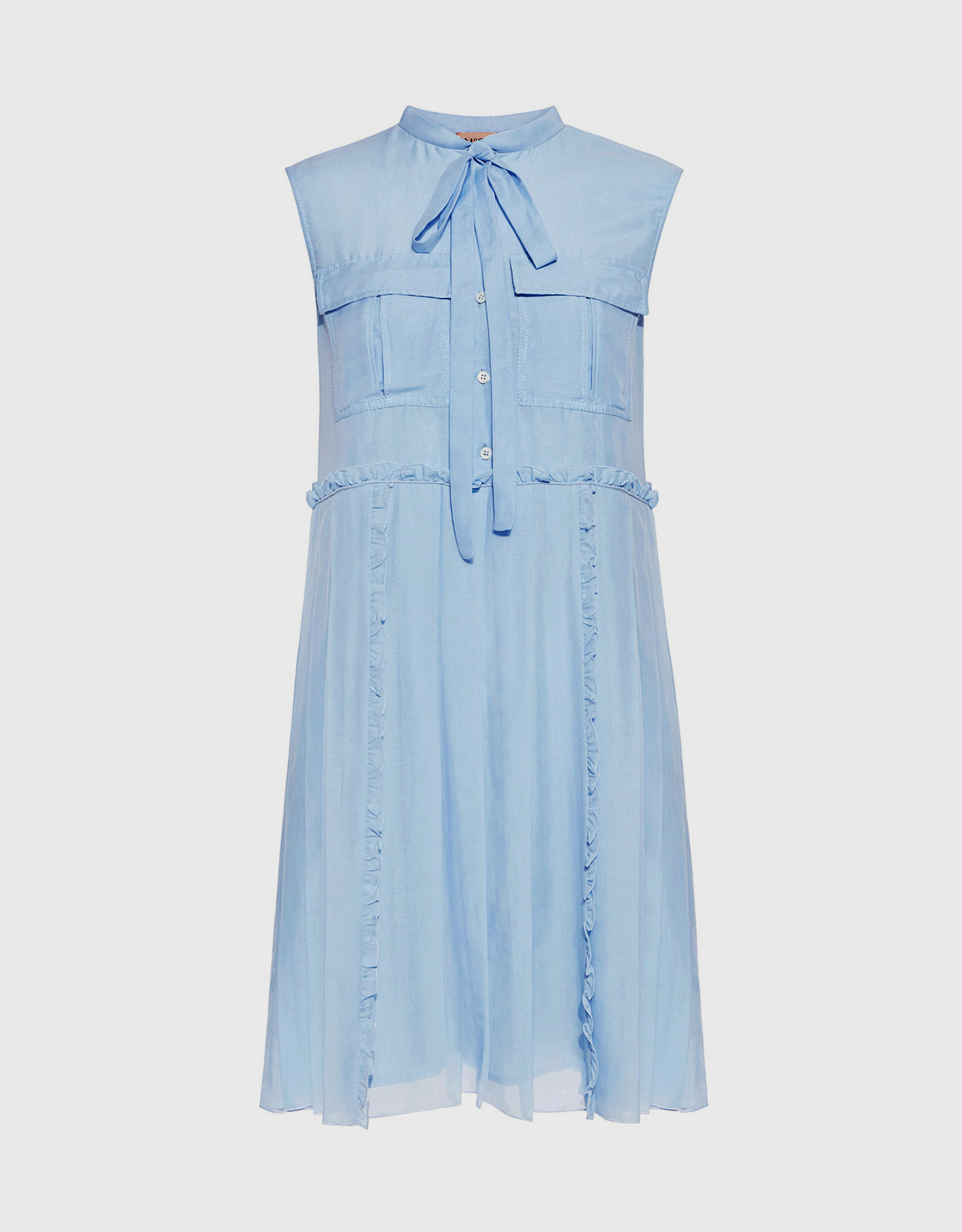 No. Floral Macram Lace Back Pleated Dress - IT