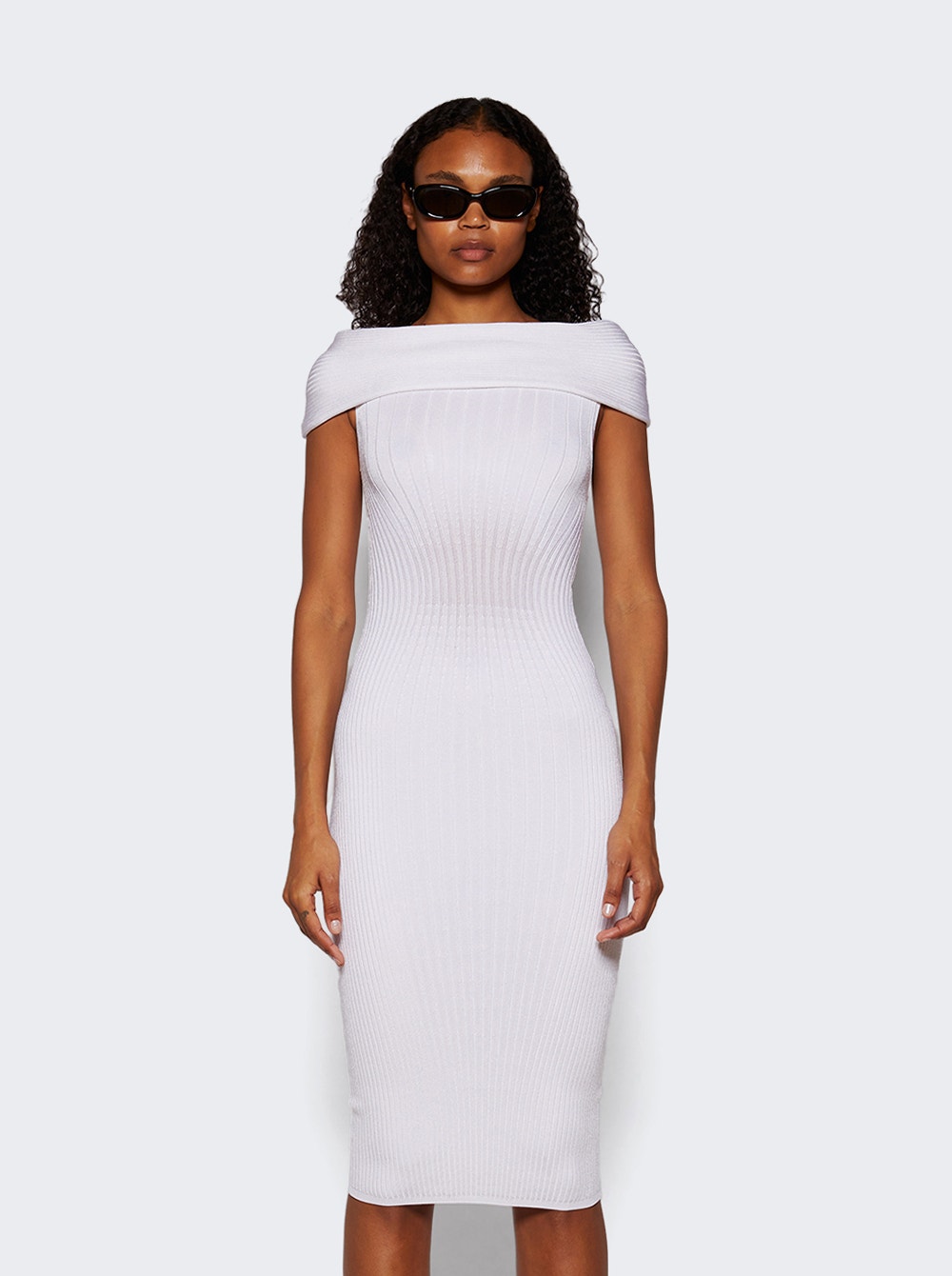 Off-shoulder Sculpting Dress Off-white