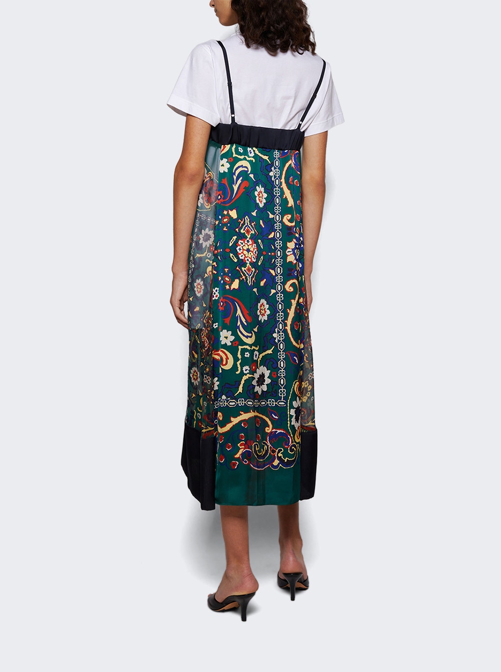 Floral Print Dress White And Green