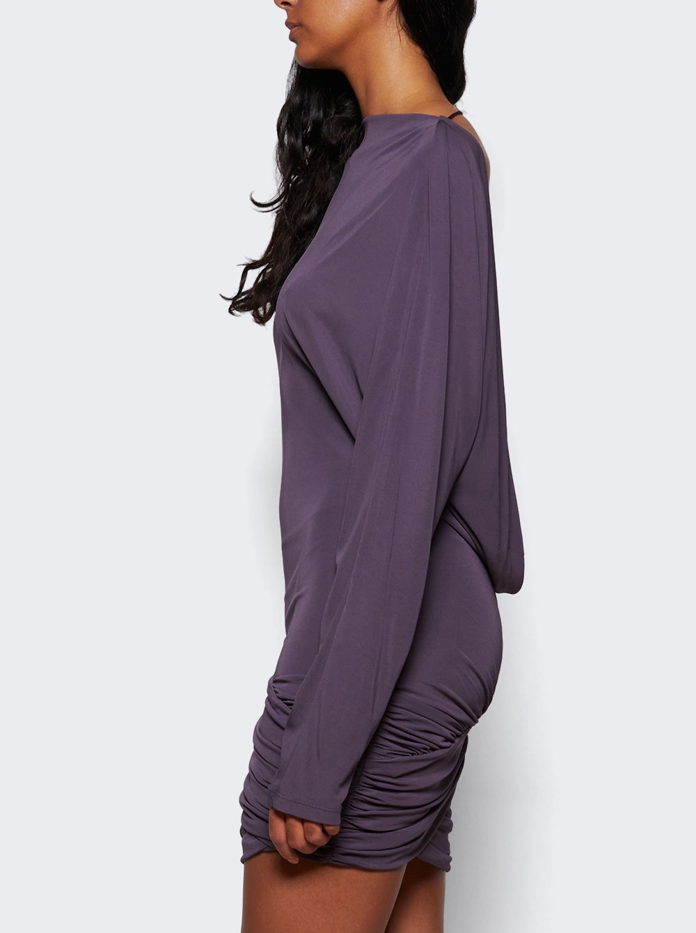 Luna Draped Jersey Mini Dress Washed Violet