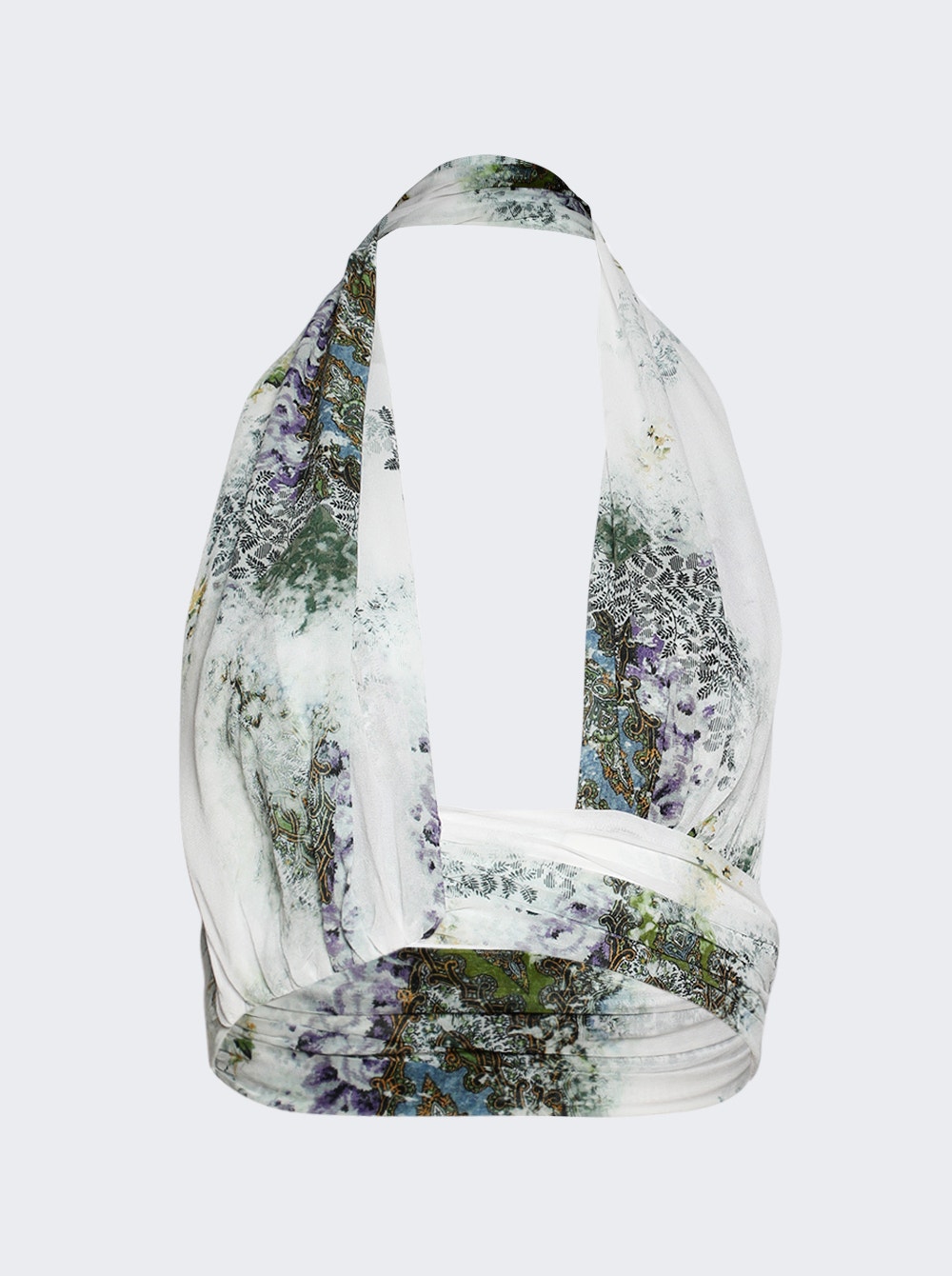 Wrap Crop Top Absence Print