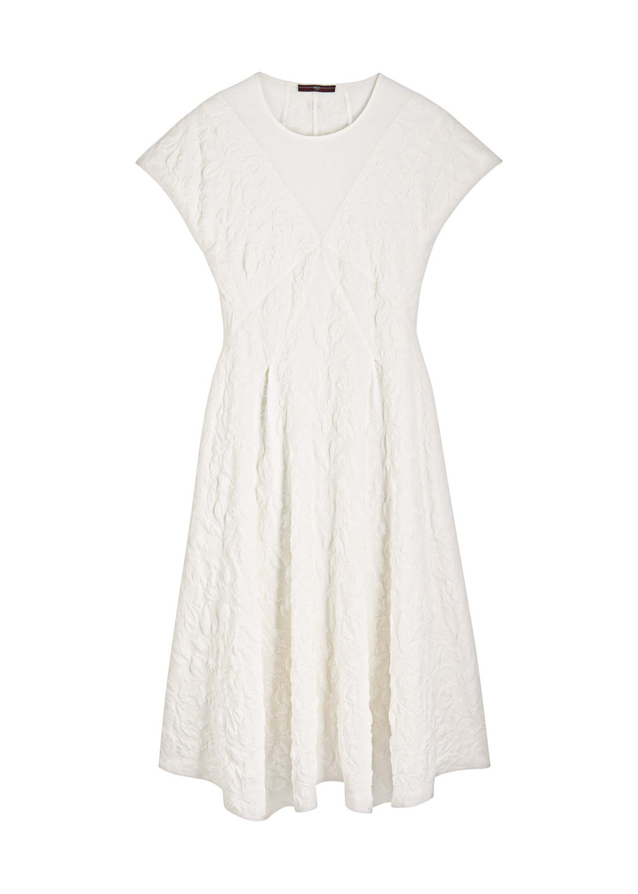 High Party Floral-jacquard Stretch-jersey Midi Dress - White - S