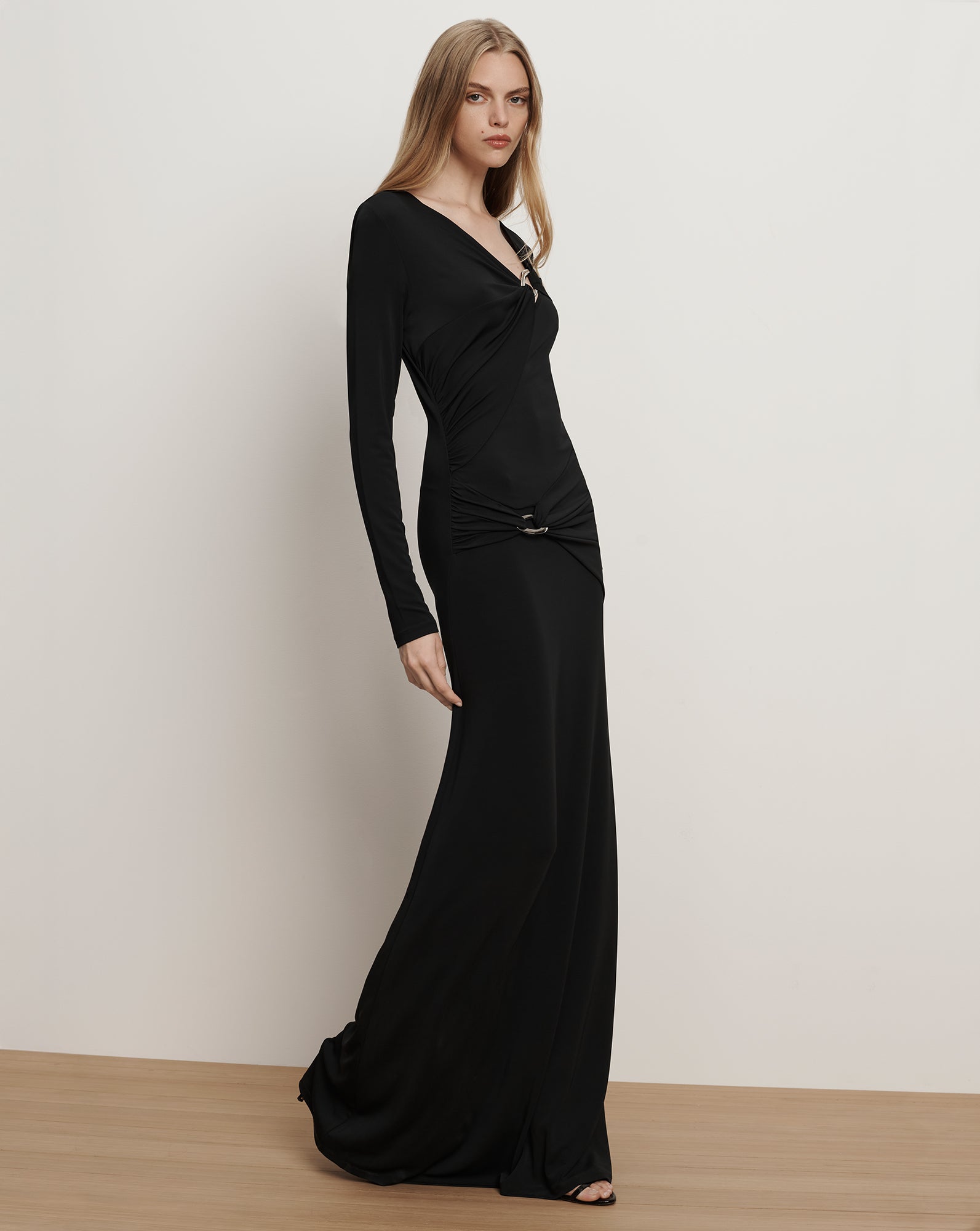 Veronica Beard Viela O-Ring Maxi Dress Black