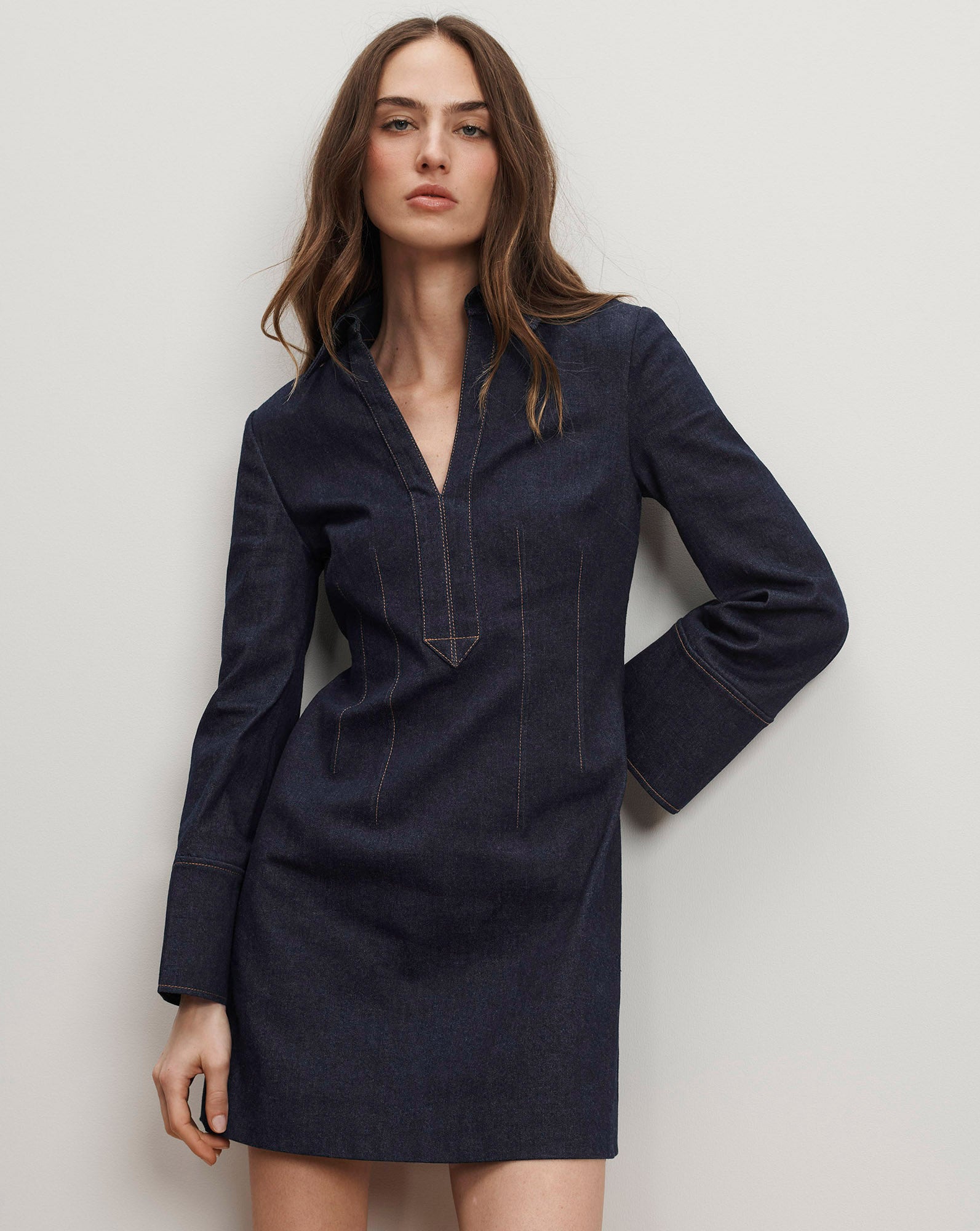 Veronica Beard Raymond Denim Mini Dress Midnight Wash