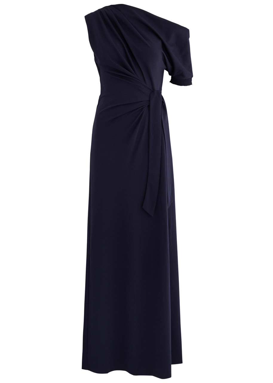 Diane Von Furstenberg Avi Wrap-effect Jersey Maxi Dress - Dark Navy - L L
