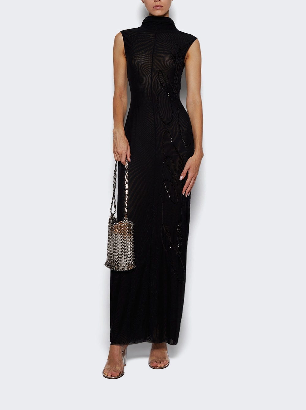 Long Sequin Dress Black