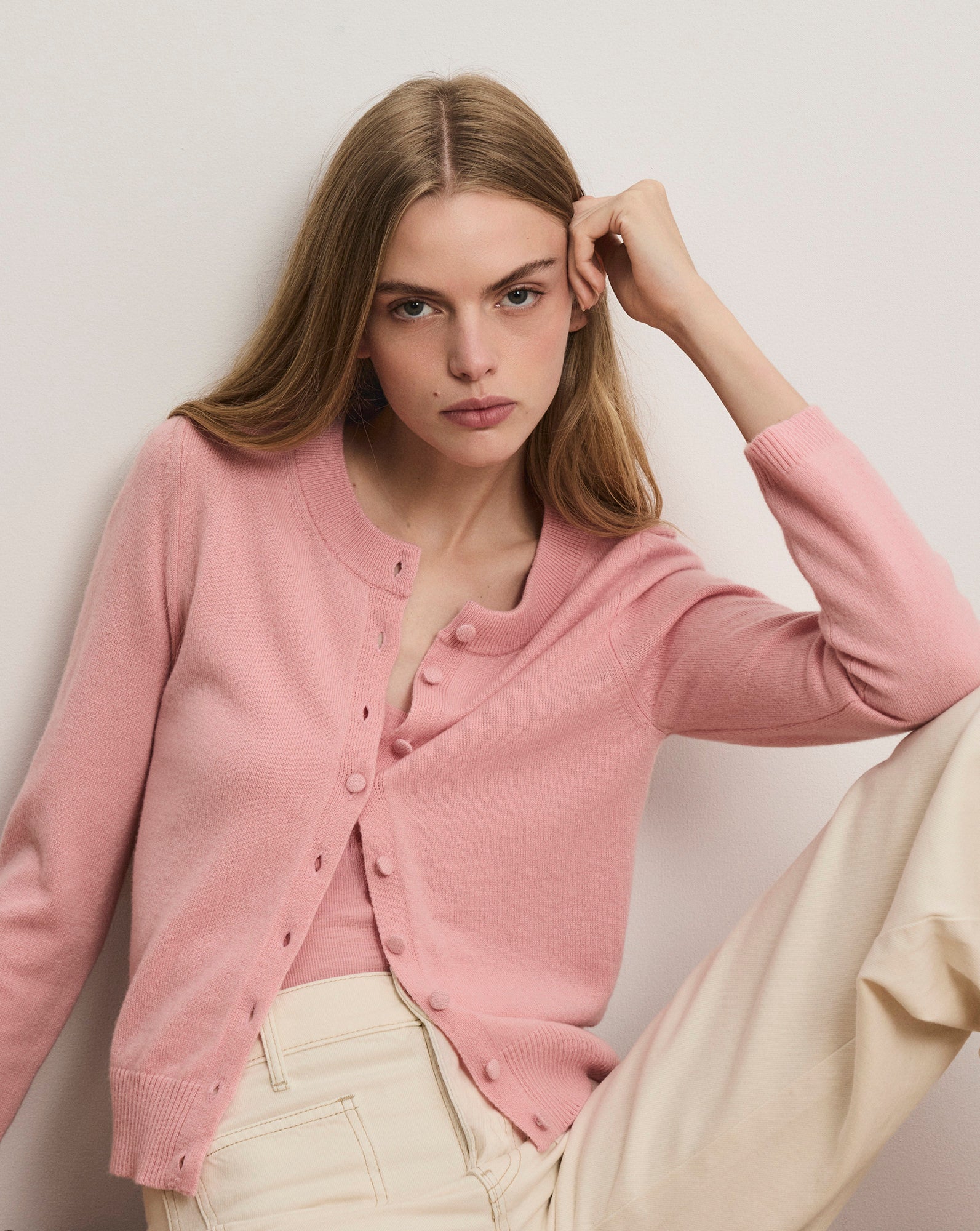 Veronica Beard Daro Cashmere Cardigan Petal
