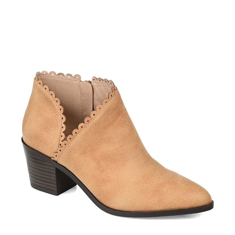 Journee Women's Tessa Block Heel Ankle Boots Tan Synthetic - Size .