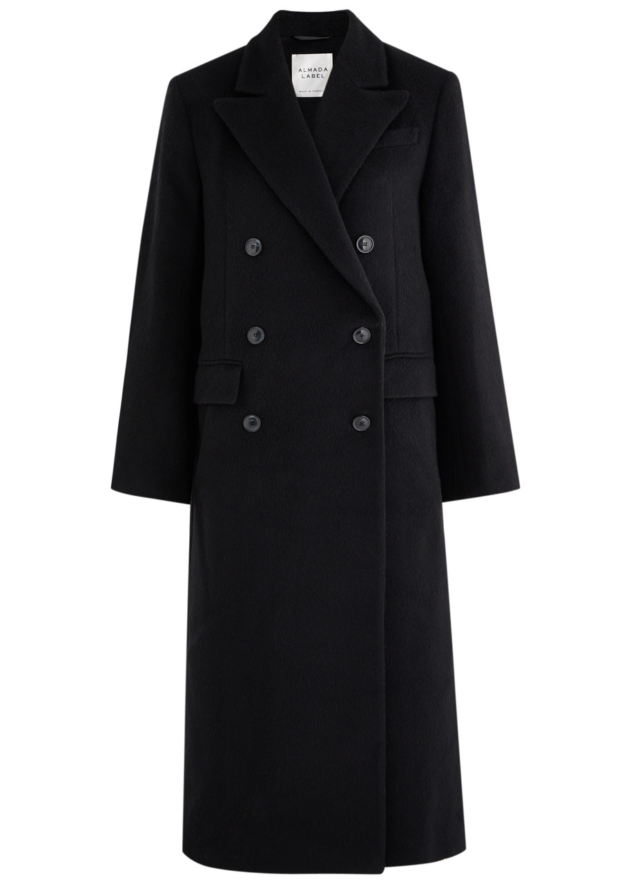 Almada Label Drew Double-breasted Wool-blend Coat - Black