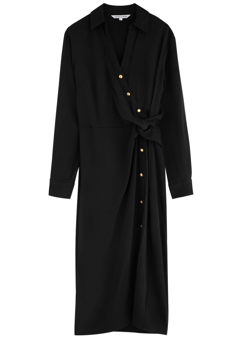 Veronica Beard Wright Wrap-effect Shirt Dress - Black - S