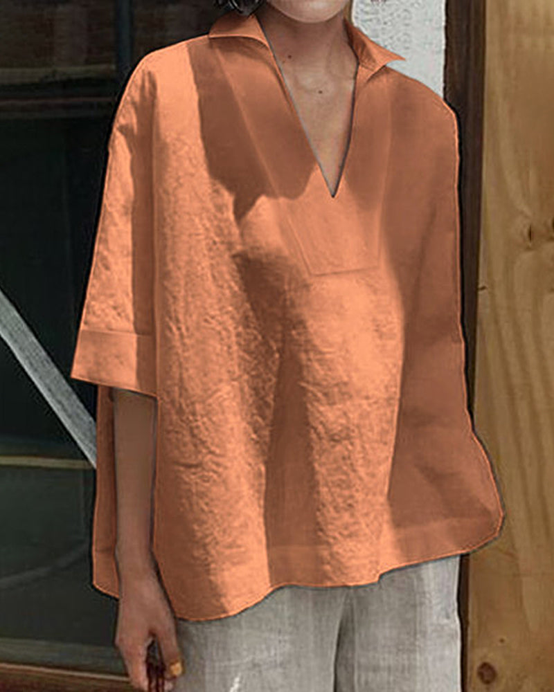 Zeagoo Short Sleeve V Neck Loose Women Blouse Shirts Tops for Women Casual Business Work Office | Under