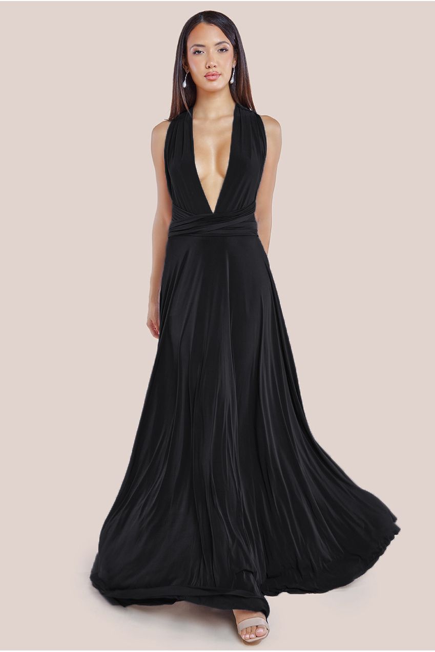 Goddiva Multiway Tie-Up Maxi Dress