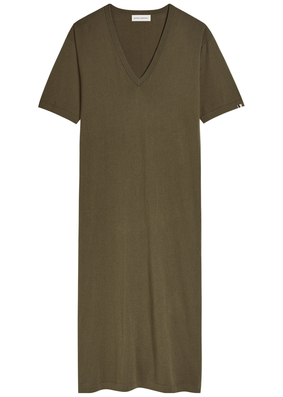 Extreme Cashmere n Inda Cotton and Cashmere-blend Maxi Dress - Khaki