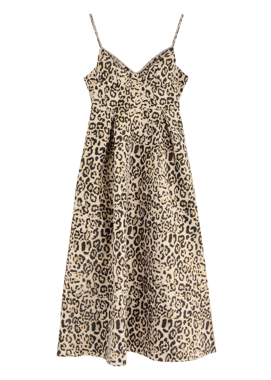Sister Jane Gilded Leopard-jacquard Midi Dress - S
