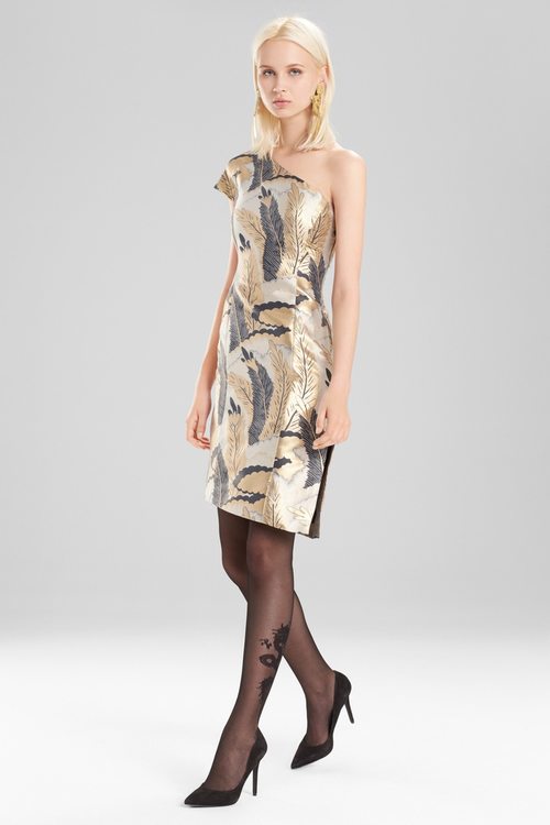 Metallic Jacquard Dress - BlackGold