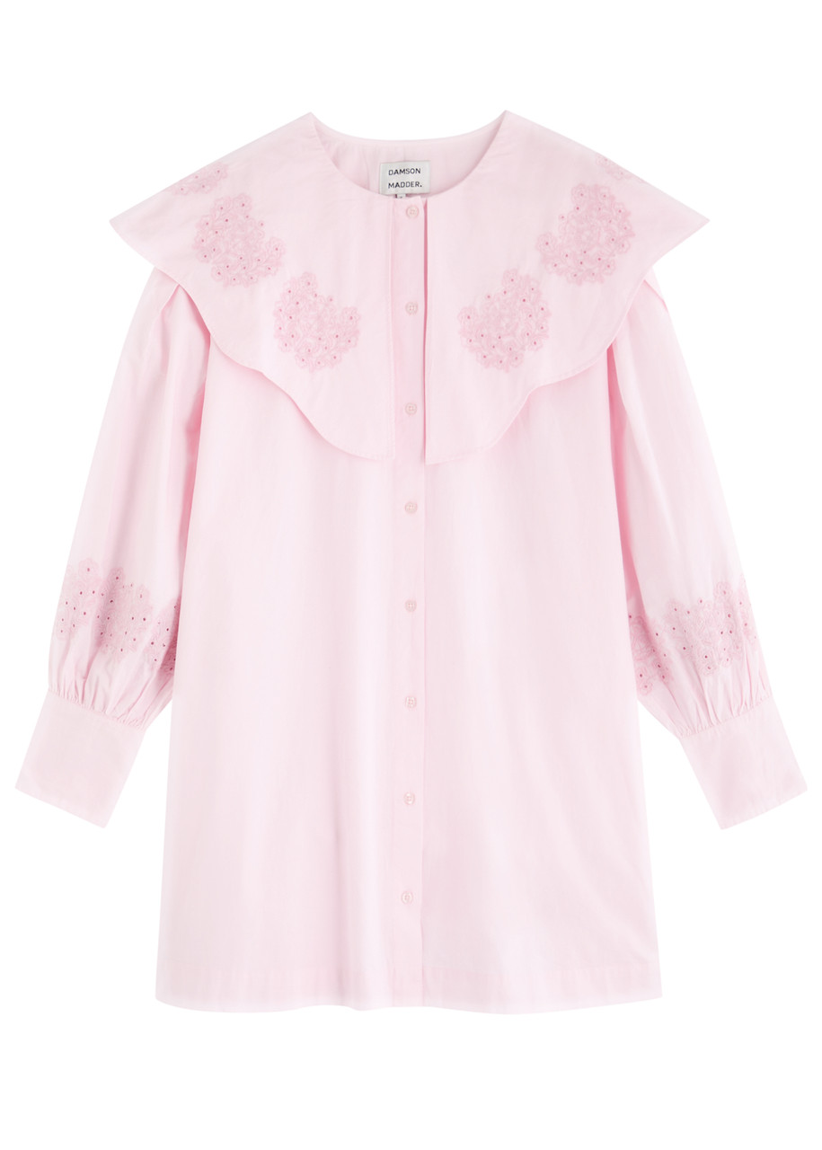 Damson Madder Mimi Broderie Anglaise Cotton Mini Dress - Pink -