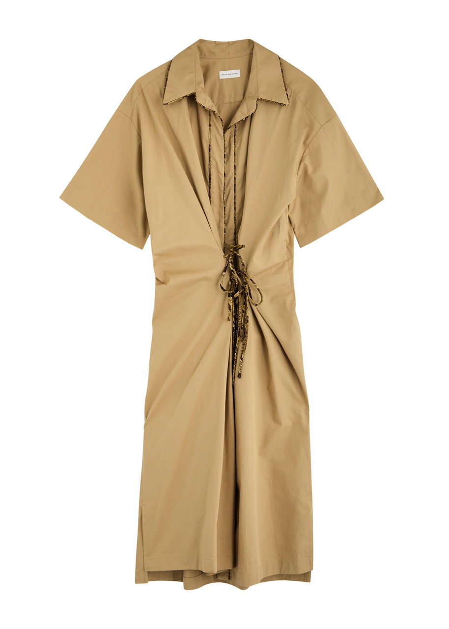 Dries Van Noten Delicky Cotton-poplin Midi Dress - Beige - S