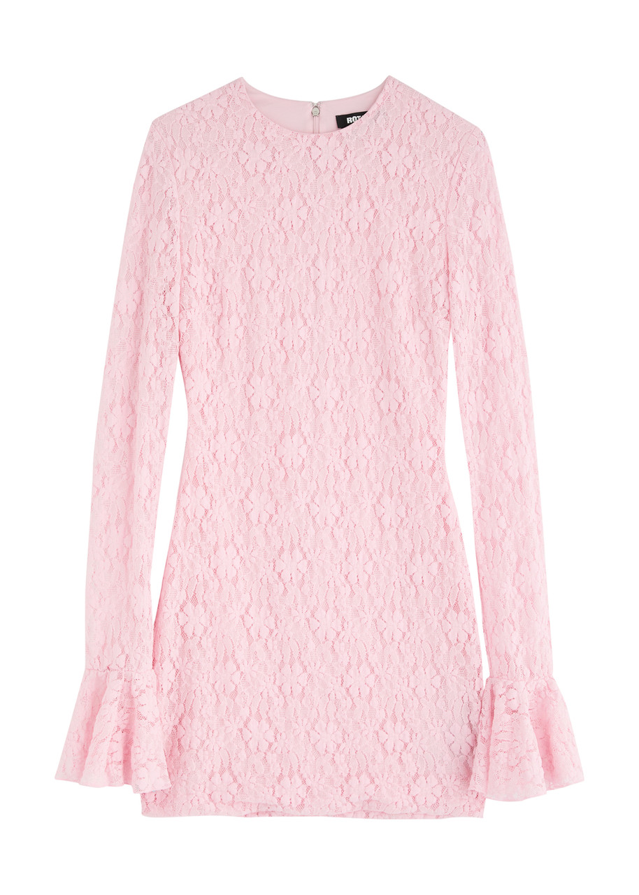 Rotate Floral Lace Mini Dress - Light Pink - M