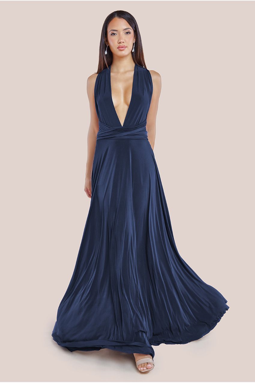 Goddiva Multiway Tie-Up Maxi Dress