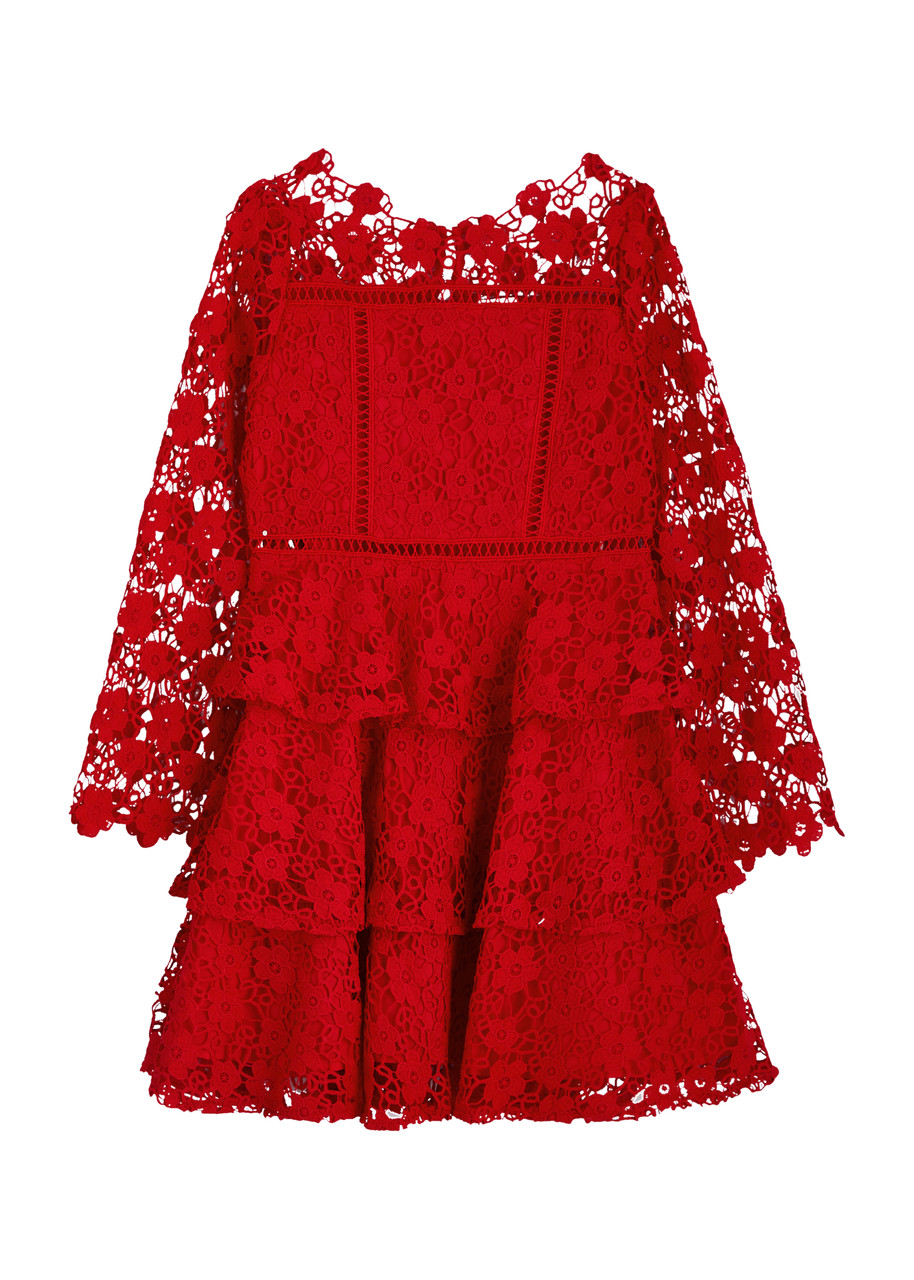 Marlo Kids Wonderland Tiered Guipure Lace Dress