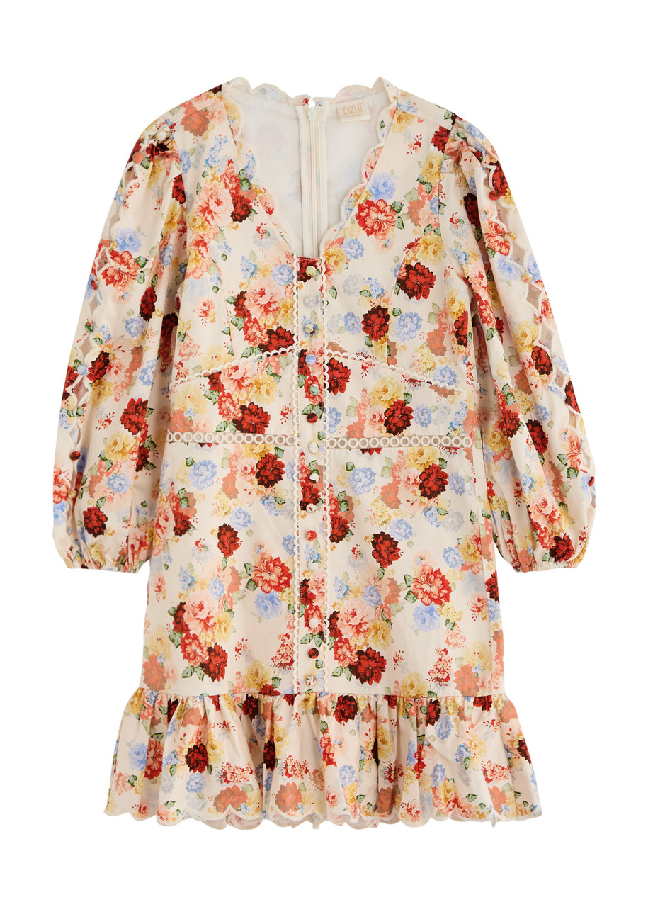 Marlo Kids Holiday Floral-print Cotton Dress