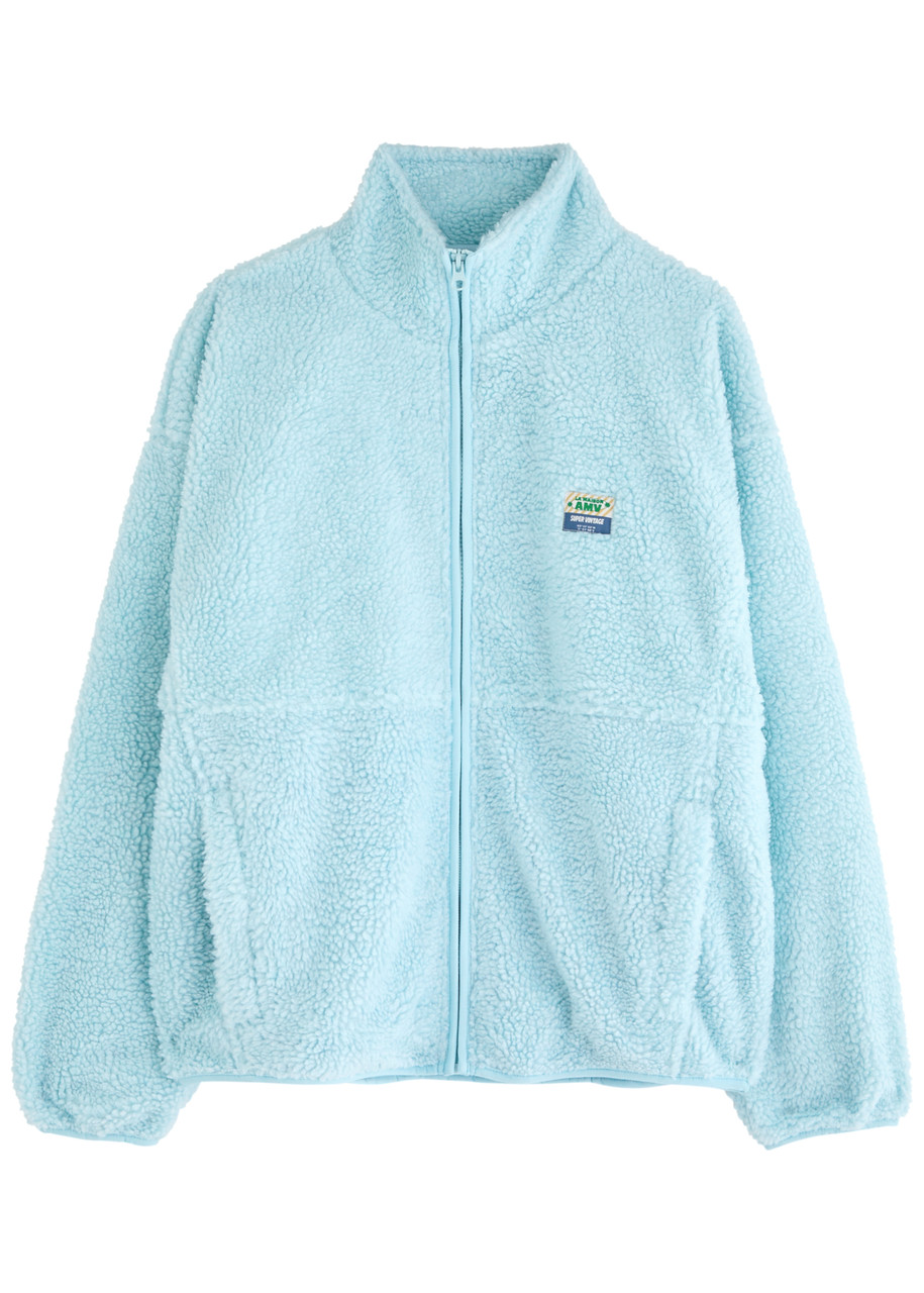 American Vintage Hoktown Logo Fleece Coat - Light Blue