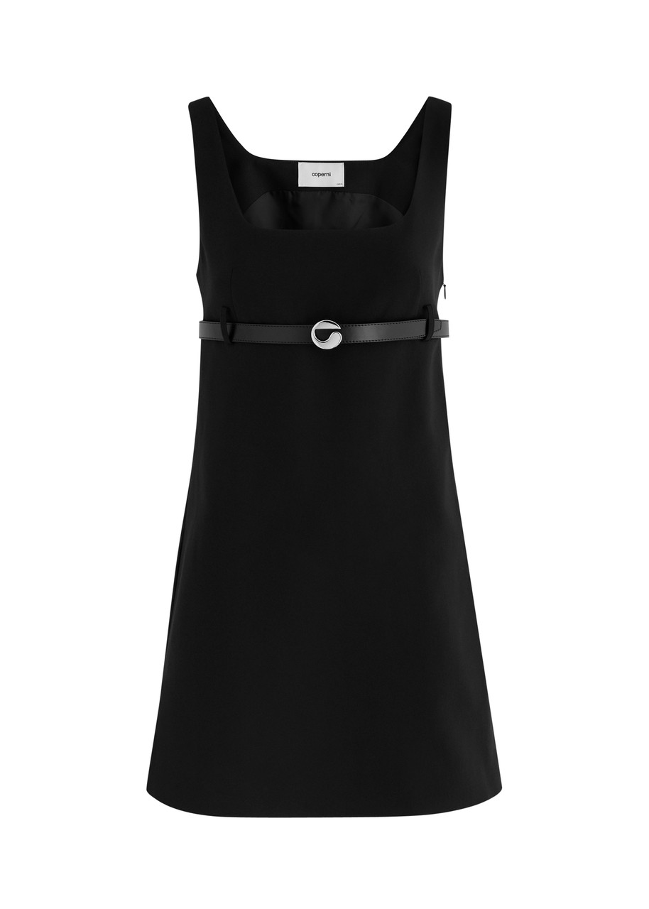 Coperni Belted Woven Mini Dress - Black - S
