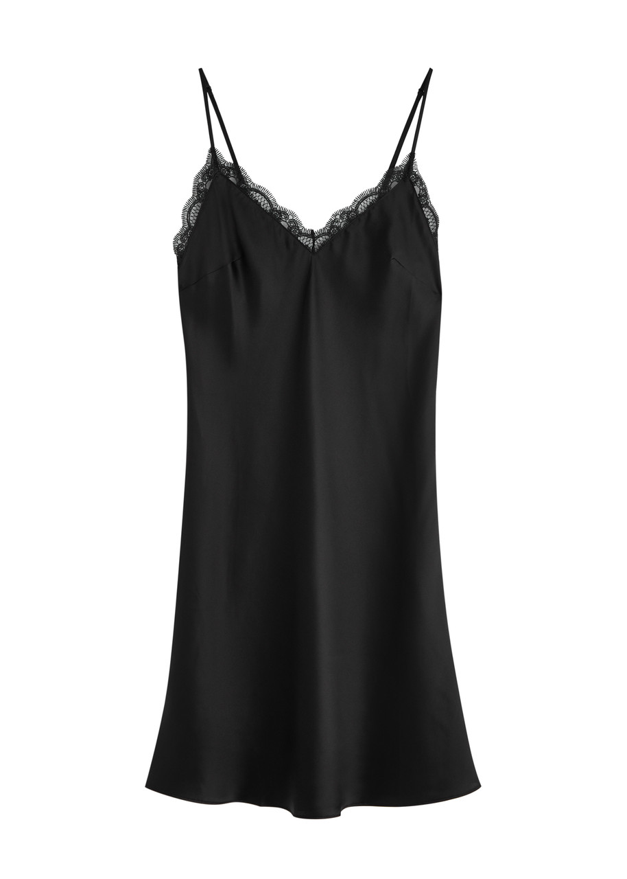 Simone PRLE Love Me Lace-trim Silk-satin Night Dress - Black - S - S